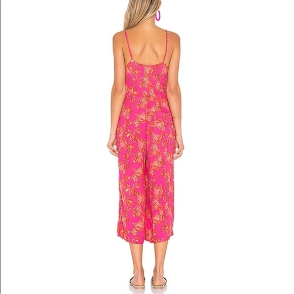 Free People Hot Pink Printed Hot Tropics Jumpsuit - Picture 8 of 16